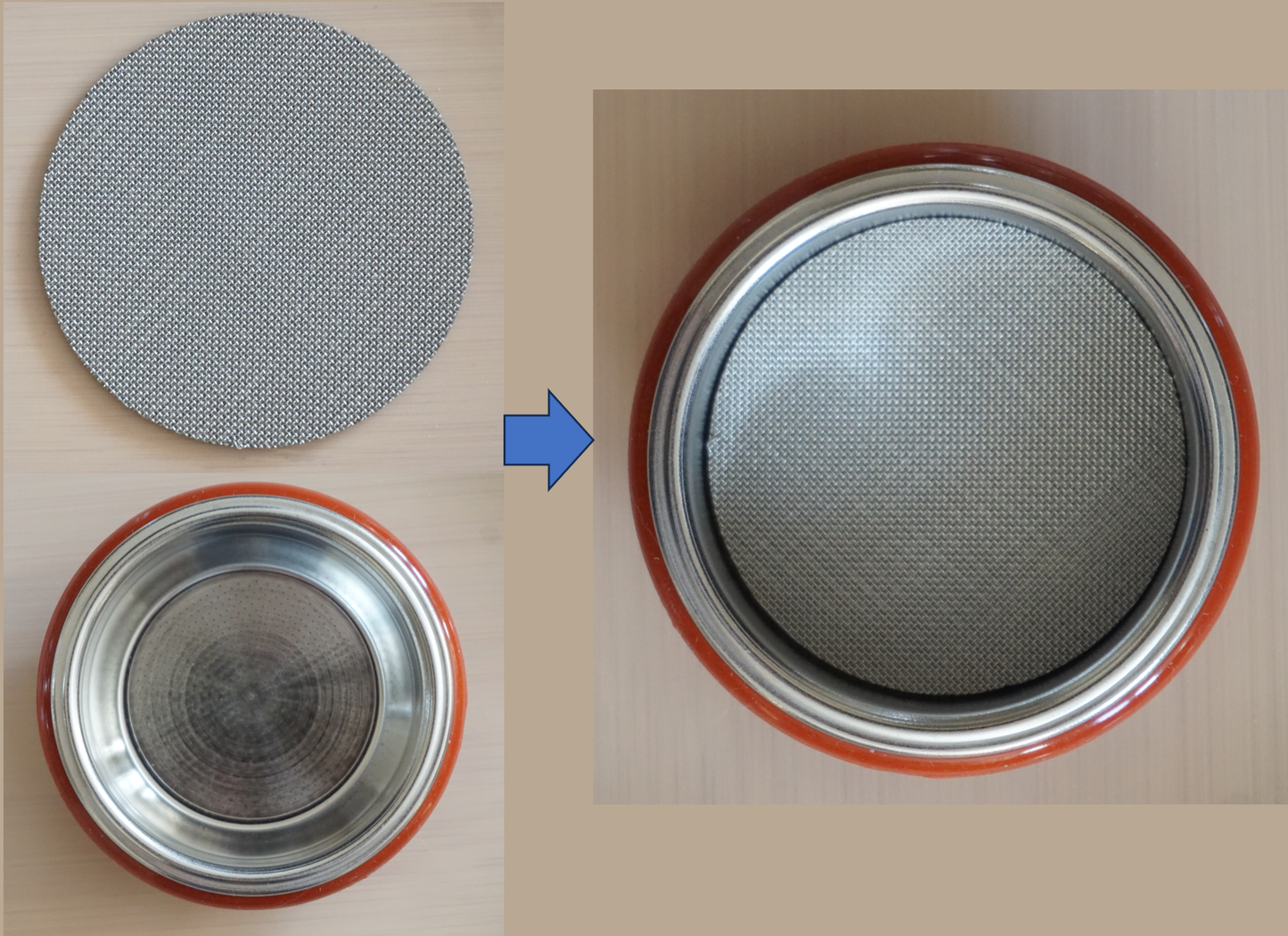 Stainless Steel Pressure Brew – Manual Espresso Maker - www.meebaa.store, 55mm basket and metal filter