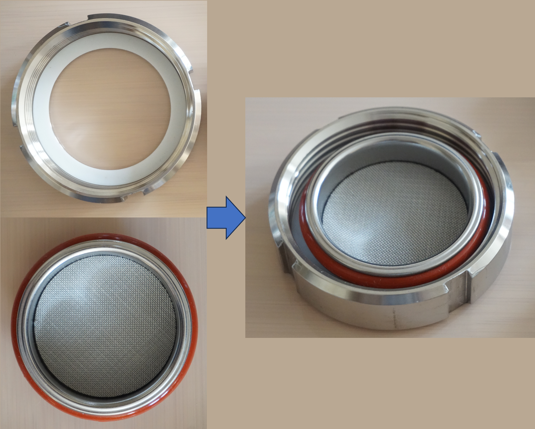 Stainless Steel Pressure Brew – Manual Espresso Maker - www.meebaa.store, the 55mm basket holder